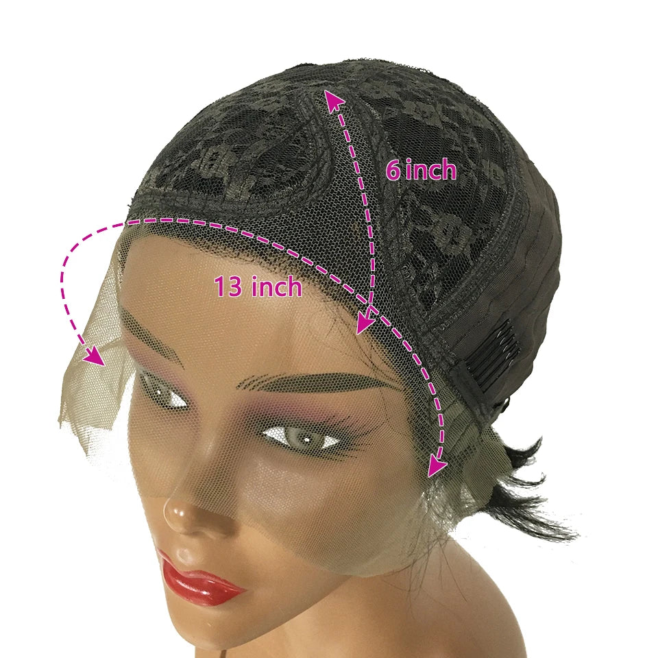 Straight Pixie Cut Wig Transparent Lace Human Hair Short Bob Wig T Part