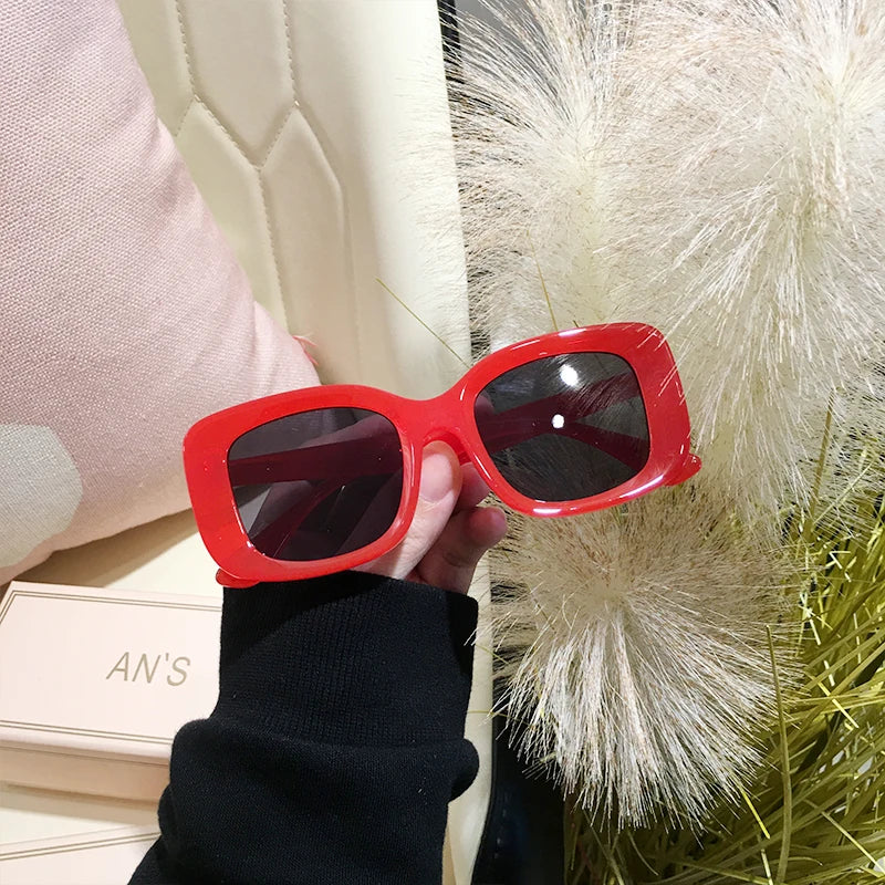 Nude Color Chunky Square Oversized Sunglasses Women 2020 Brand Design High Quality Thick Frame Retro Sun Glasses Shades S259B