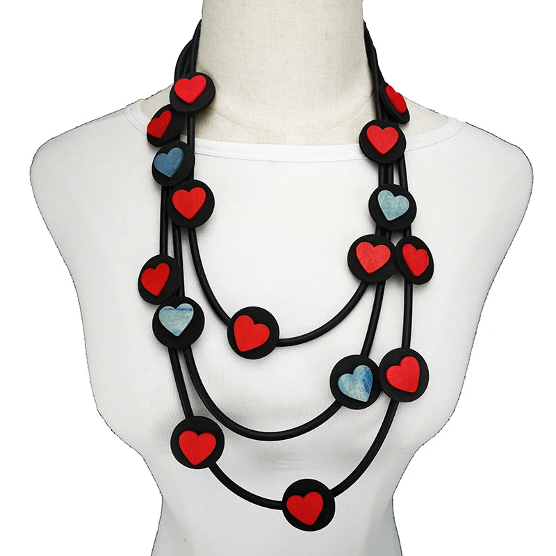 Multicolor Wood Jewelry Fashion Gothic Necklace