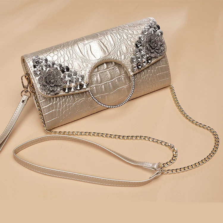 Elegant Genuine Leather Envelope Clutch