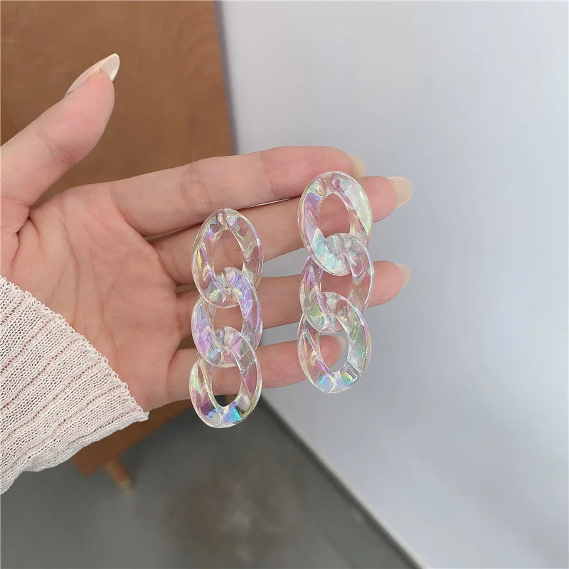 Iridescent Acrylic Dangle Earrings