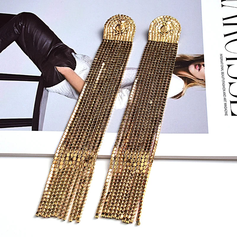 Colorful Crystal Tassel Earrings