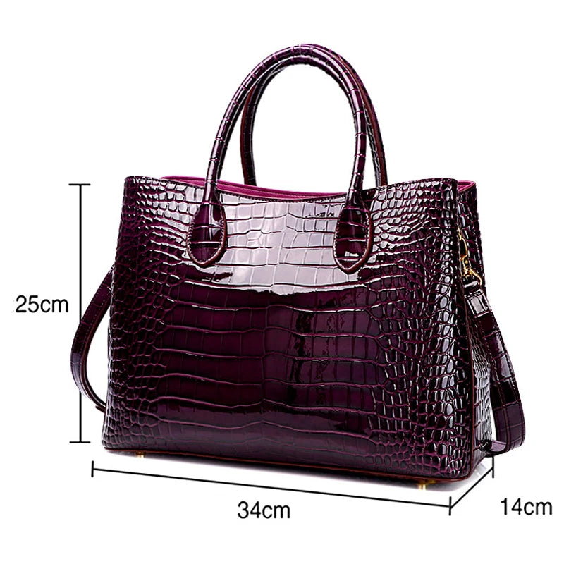 Genuine Leather Crocodile Shoulder Bag