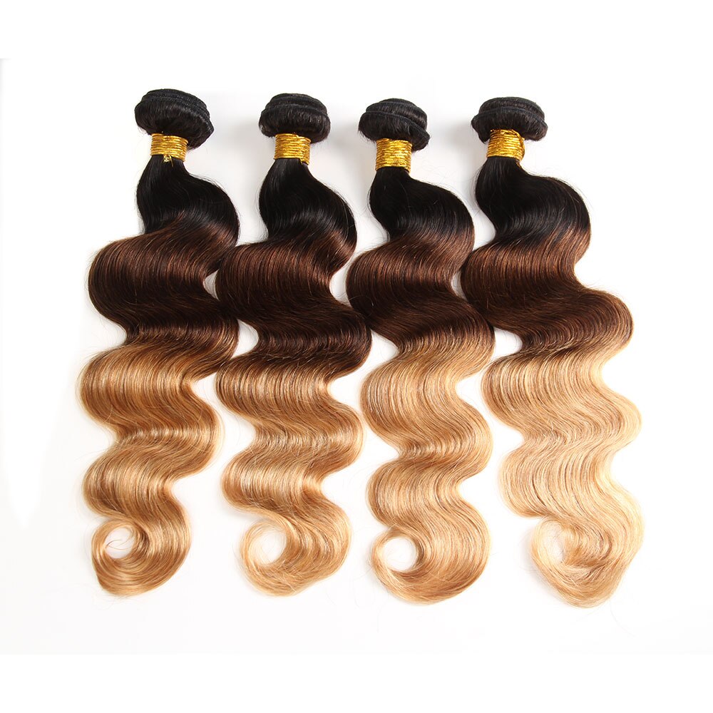 Body Wave Bundles T1b/4/27 Blonde Ombre Human Hair Bundles Deals Remy Hair Extensions Peruvian Brazilian Hair Weave Bundles