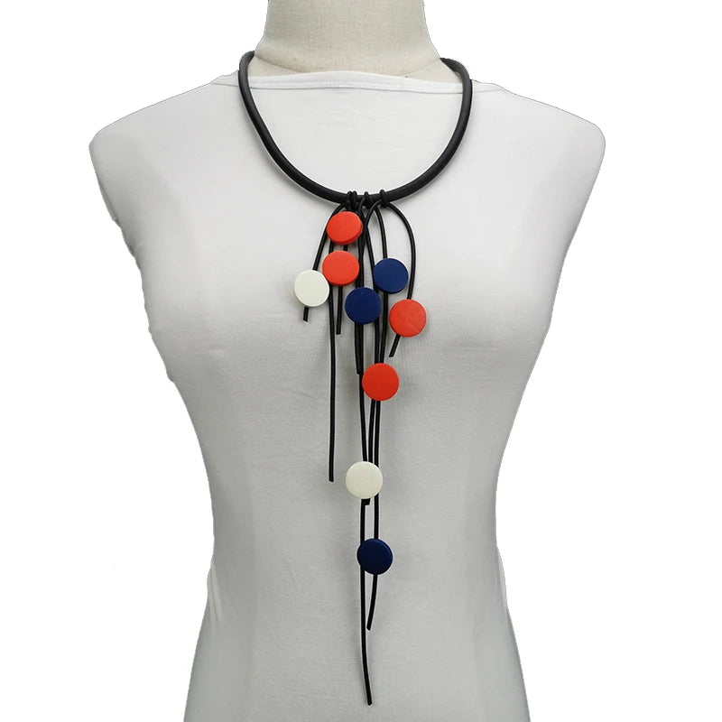 Multicolor Wood Jewelry Fashion Gothic Necklace