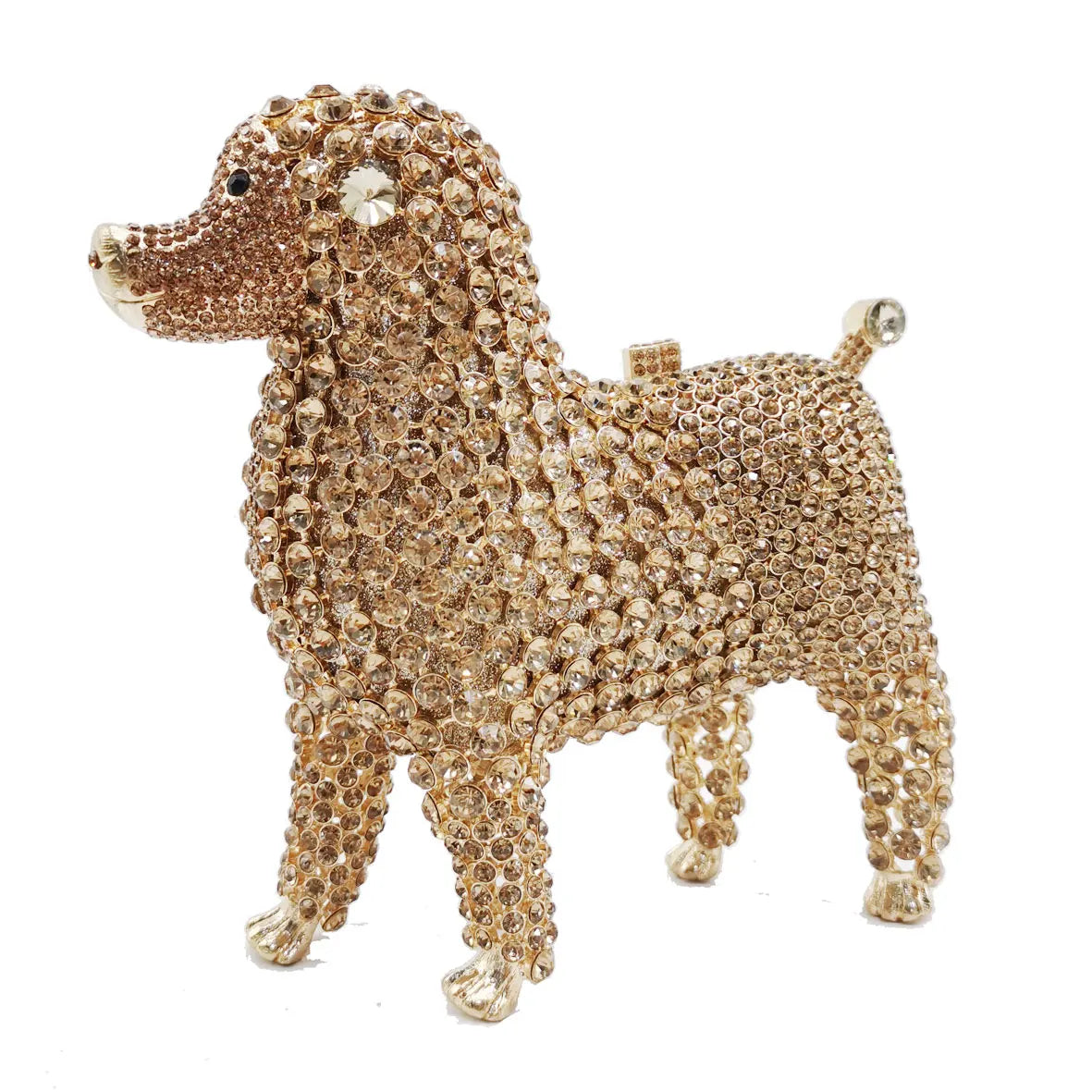 Luxury poodles Designer Animal Crystal Clutch Evening Bags Lovely Golden Dog Wedding Purse Women Party Purse Day Clutches SM
