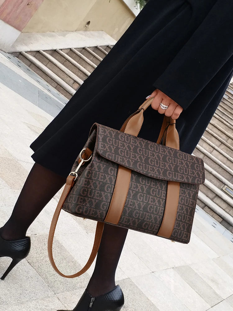 Leather Crossbody Shopping Tote Bag Sac