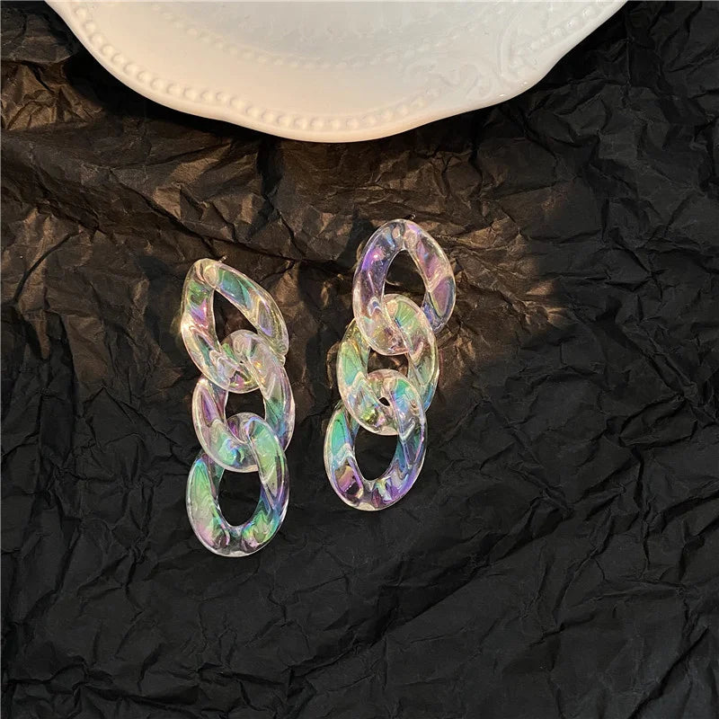 Iridescent Acrylic Dangle Earrings