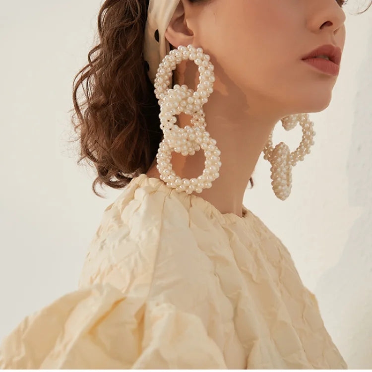 Exaggerated Baroque Pearl Earrings