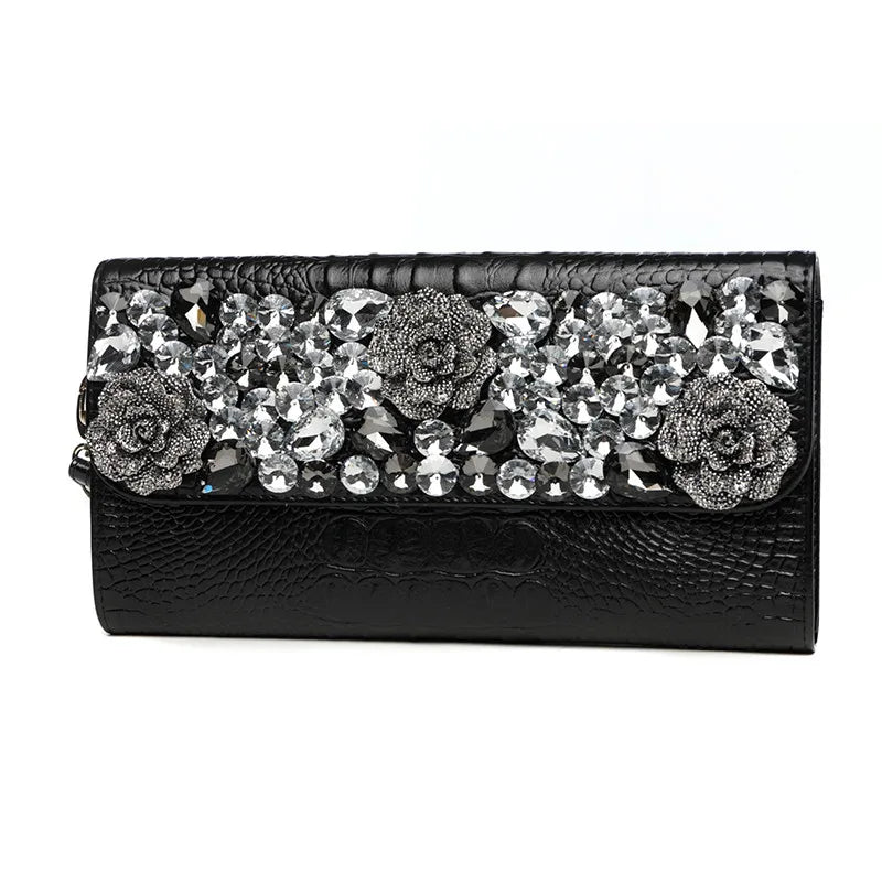 Genuine Leather Real Cowhide Envelope Clutch