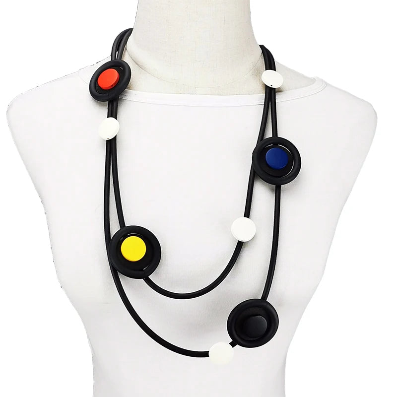 Multicolor Wood Jewelry Fashion Gothic Necklace