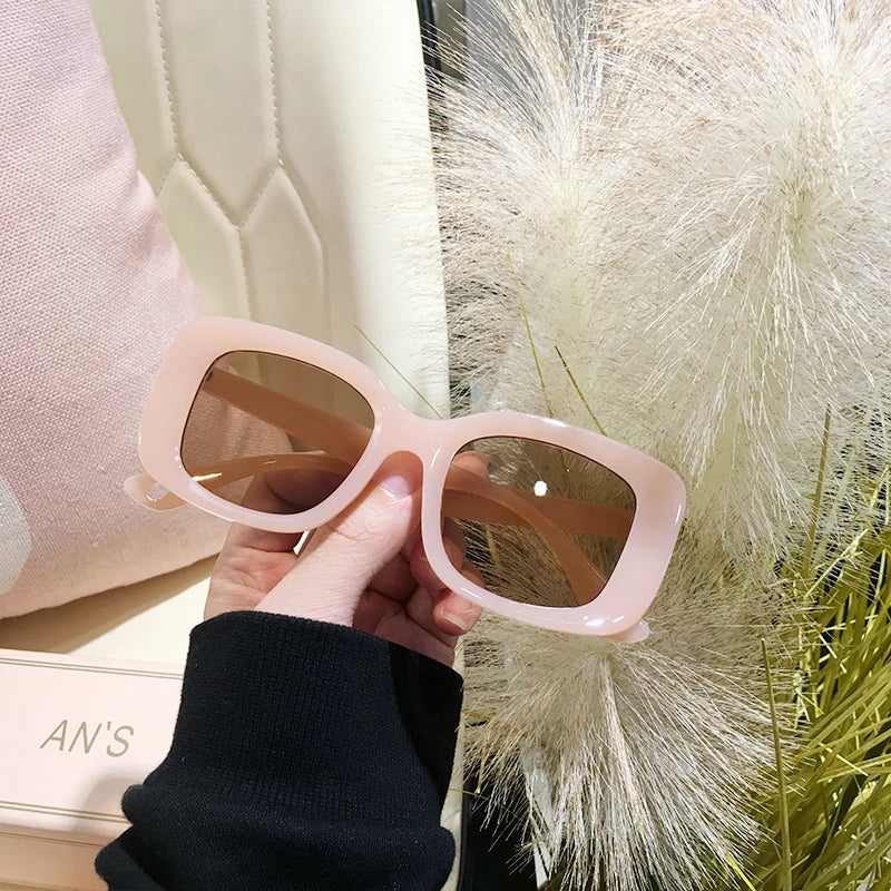 Nude Color Chunky Square Oversized Sunglasses Women 2020 Brand Design High Quality Thick Frame Retro Sun Glasses Shades S259B