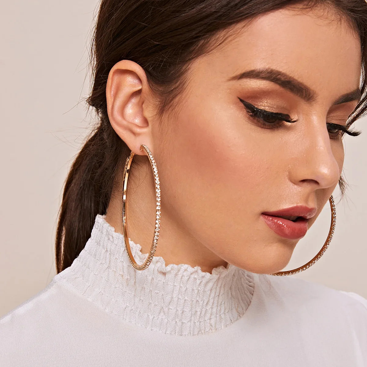 Rhinestone Circle Earrings