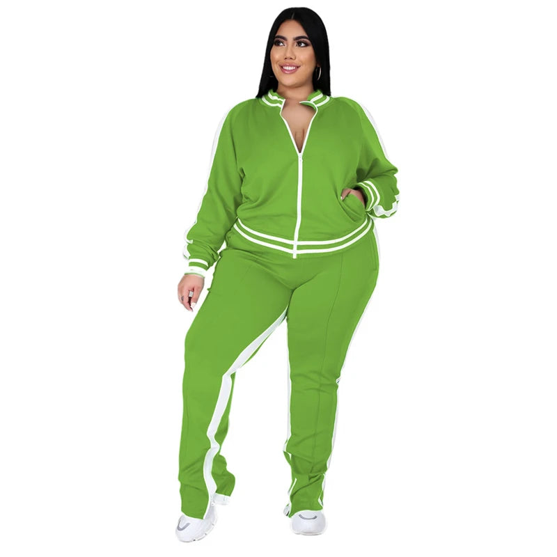 Plus Size Two Piece Set Women Jogger