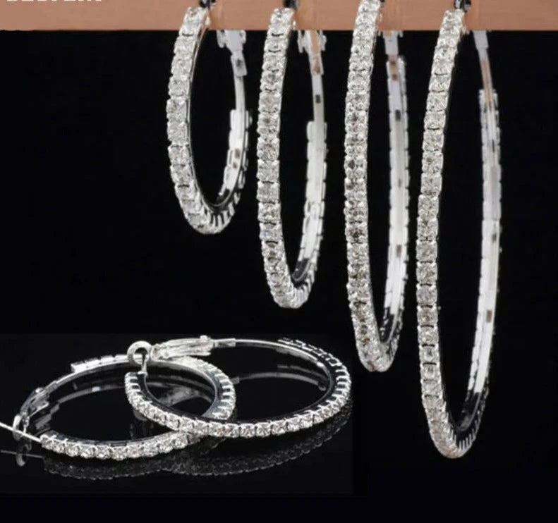Rhinestone Circle Earrings