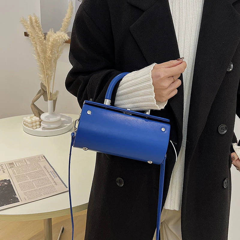 Luxury Brand Barrel-Shaped Clutch Handbag