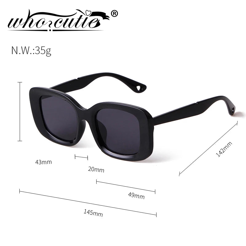 Nude Color Chunky Square Oversized Sunglasses Women 2020 Brand Design High Quality Thick Frame Retro Sun Glasses Shades S259B