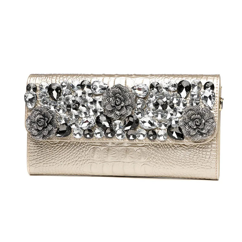 Genuine Leather Real Cowhide Envelope Clutch