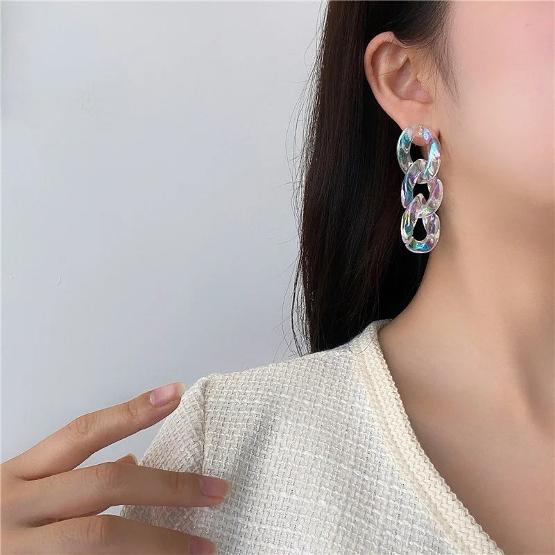 Iridescent Acrylic Dangle Earrings