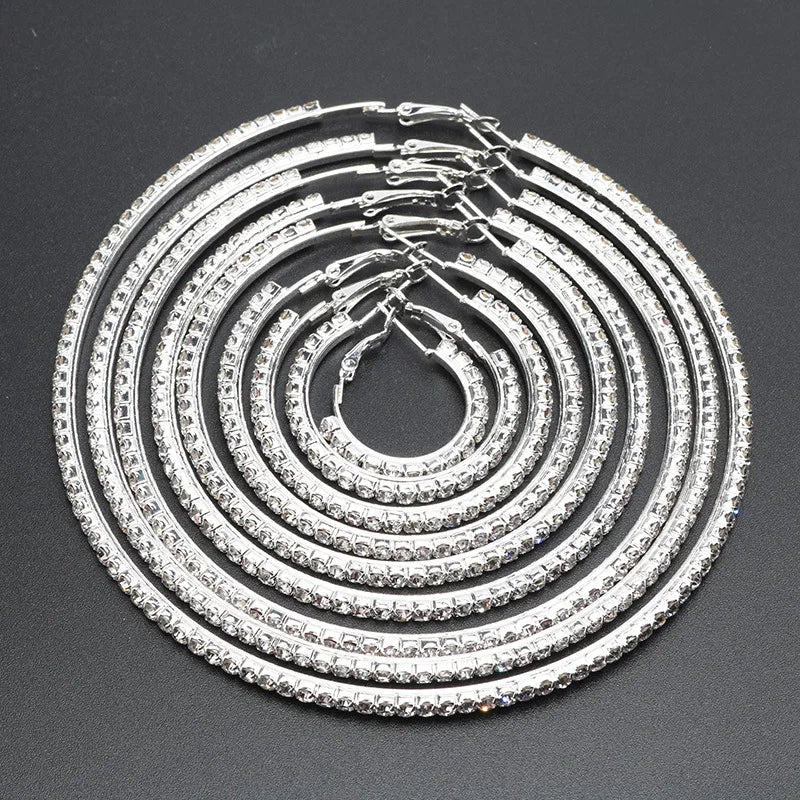Rhinestone Circle Earrings