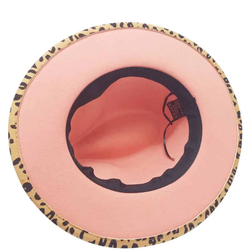 Fedora Hat Pink or Red Bottom Two Tone