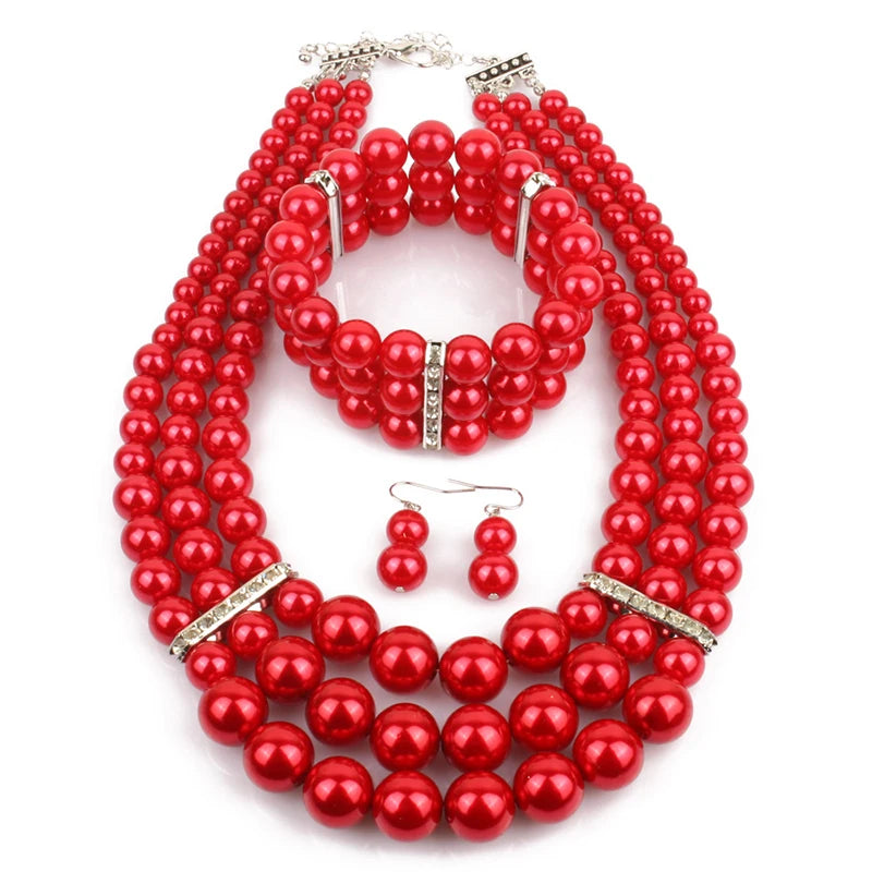 Handmade Beads Necklace Bracelet Earrings Pack Bohemian Statement