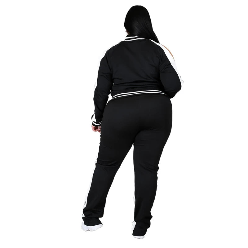 Plus Size Two Piece Set Women Jogger