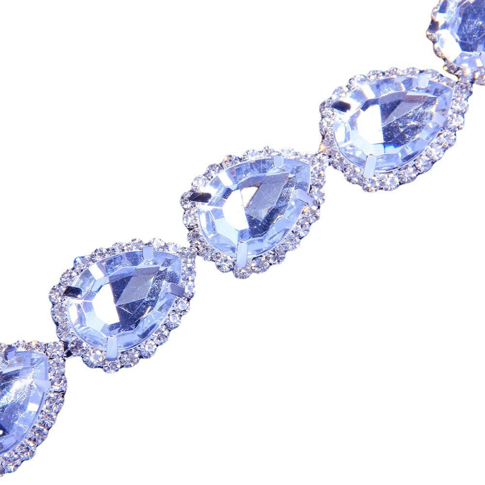 Rhinestone Long Dangle Earrings Crystal Water Drop Pendant Earrings
