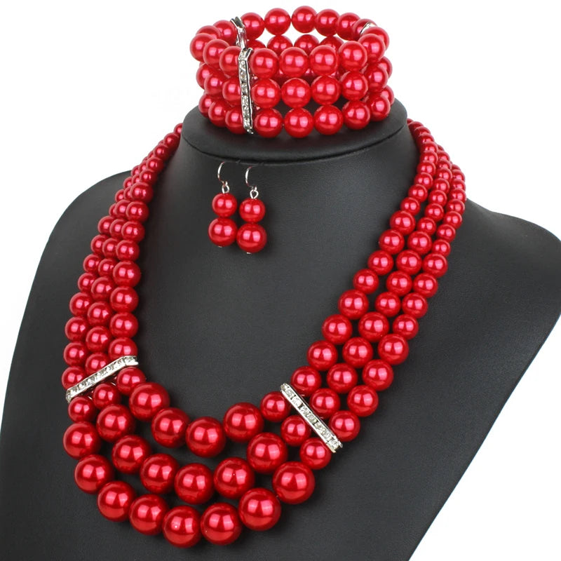 Handmade Beads Necklace Bracelet Earrings Pack Bohemian Statement