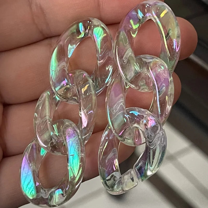 Iridescent Acrylic Dangle Earrings