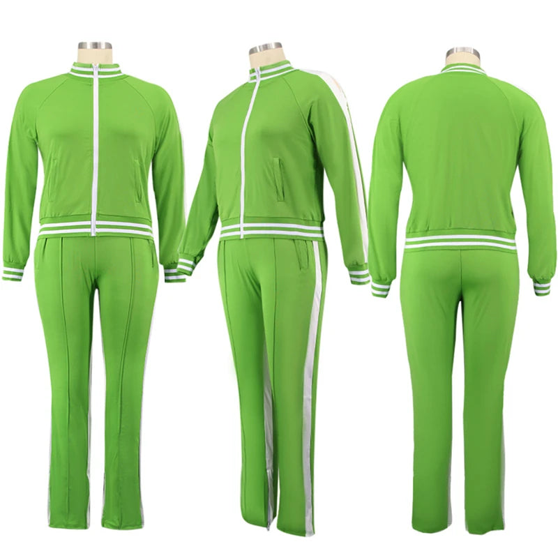 Plus Size Two Piece Set Women Jogger
