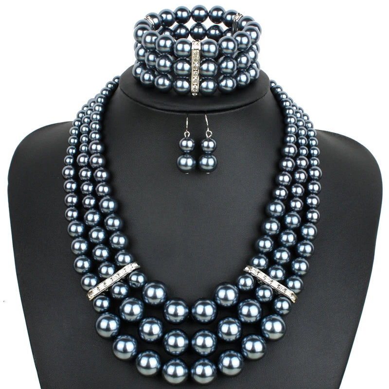 Handmade Beads Necklace Bracelet Earrings Pack Bohemian Statement