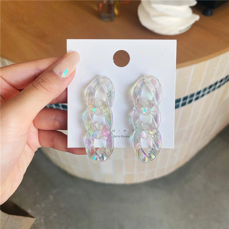 Iridescent Acrylic Dangle Earrings