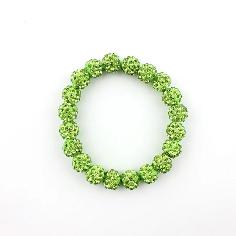 Colorful Crystals Elastic Pave Beaded Sparkly Crystals Rhinestones Ball Bracelets Bangle