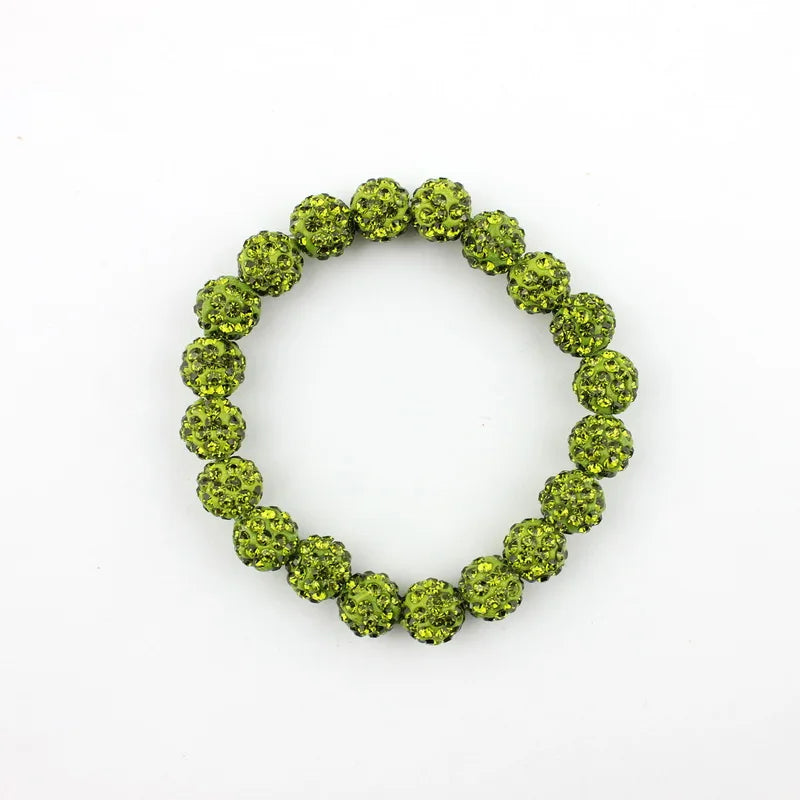 Colorful Crystals Elastic Pave Beaded Sparkly Crystals Rhinestones Ball Bracelets Bangle