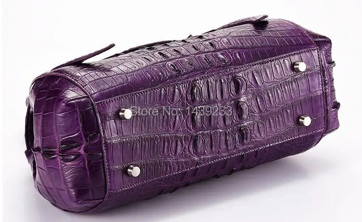 100% genuine crocodile skin leather women handbag, Alligator Skin Womens Tote Bag, Purple