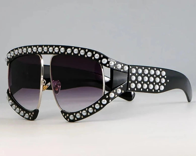 Sunglasses Women Luxury Shades Pearl Oversized