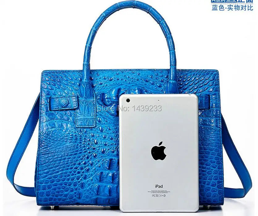 100% Genuine Crocodile Skin Leather Tote