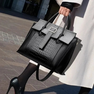 PU Leather Women Hand bags Crocodile Pattern Tote Bag