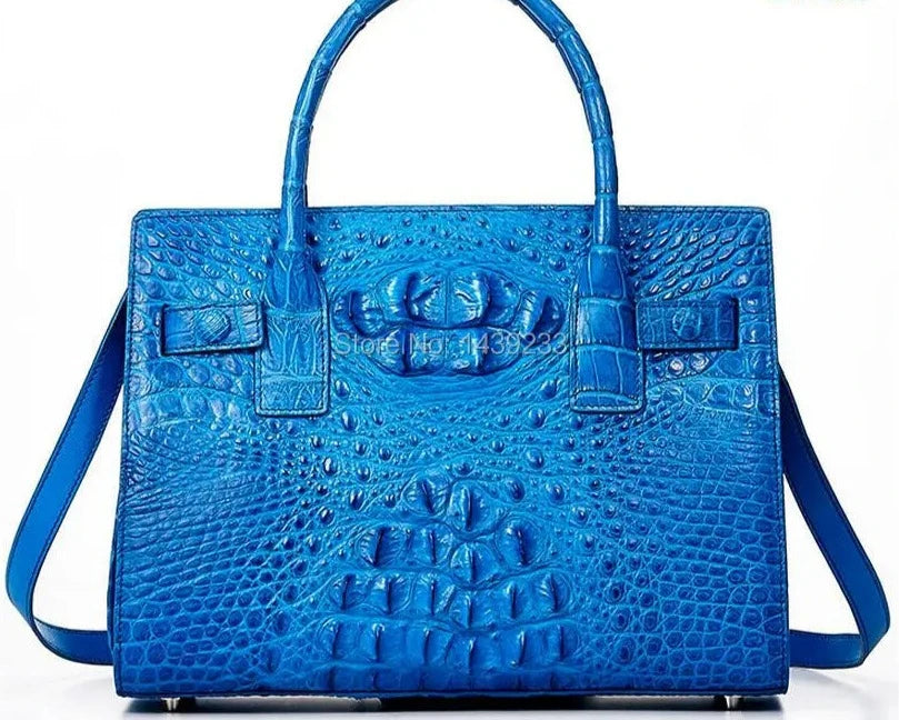 100% Genuine Crocodile Skin Leather Tote