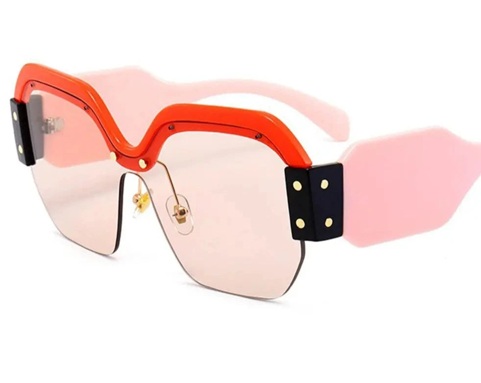 Square Sunglasses Women Cat Eye Rivet