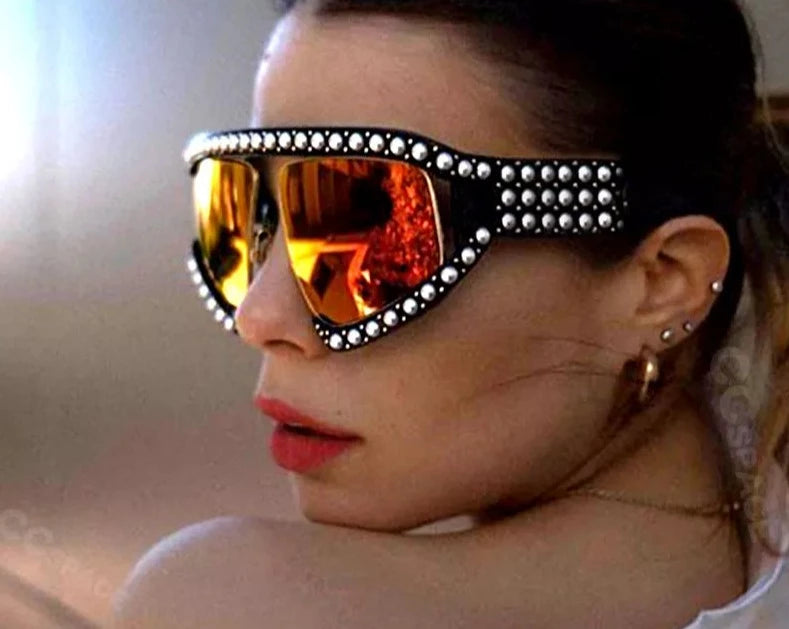 Sunglasses Women Luxury Shades Pearl Oversized