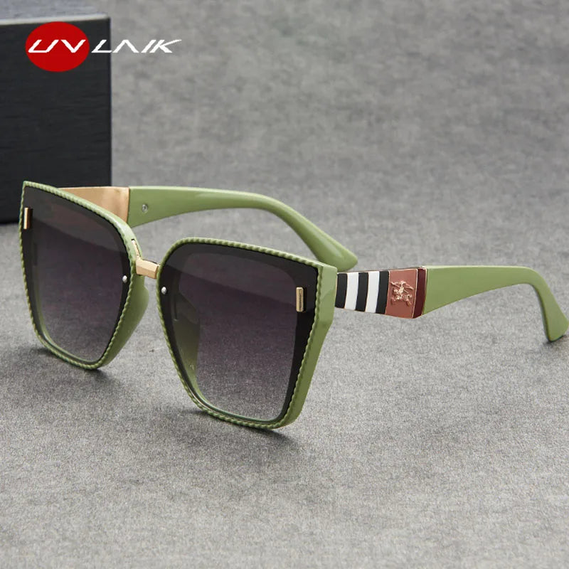 UVLAIK Fashion Sunglasses Women Men Square Sun Glasses Anti-Reflective Vintage Outdoor Driving Shade Oculos Mirror UV400