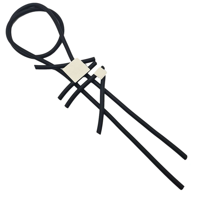 Long Statement Rubber Square Wood Necklce
