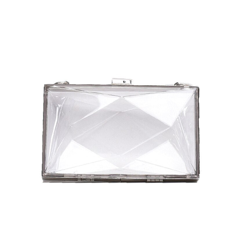 Transparent Women's Handbag High Quality Acrylic Jelly Bag with Chain