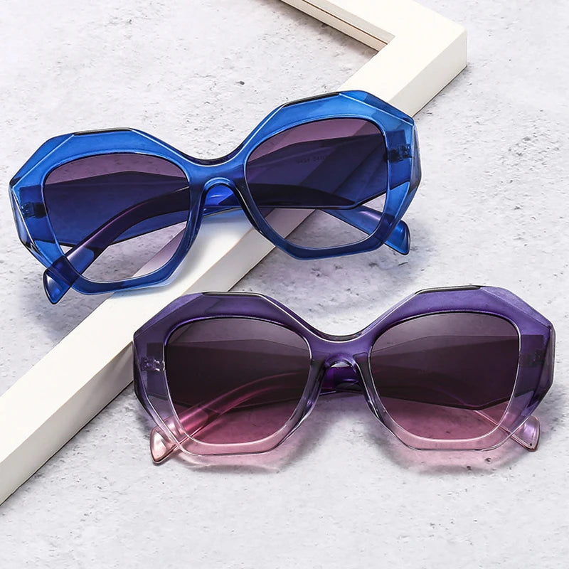 Retro Jelly Oversized Irregular Polygon Sunglasses