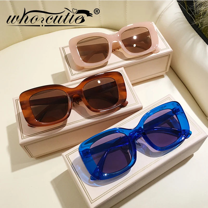 Nude Color Chunky Square Oversized Sunglasses Women 2020 Brand Design High Quality Thick Frame Retro Sun Glasses Shades S259B
