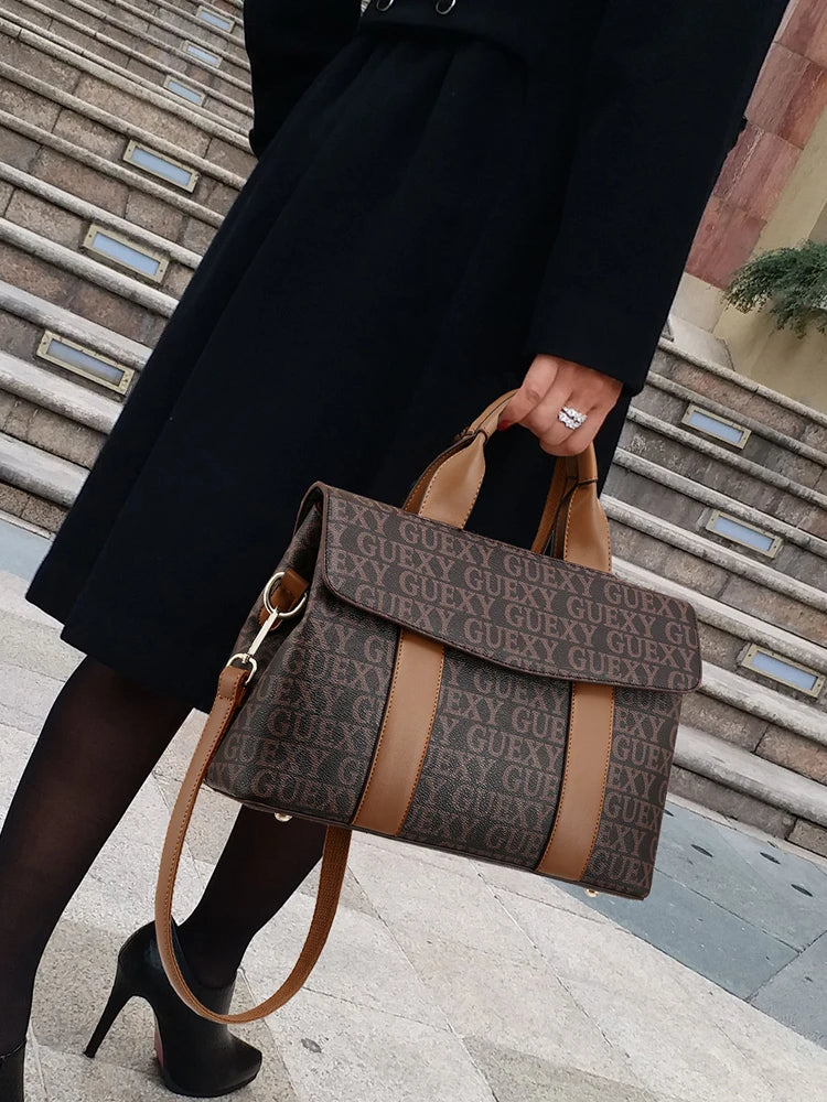 Leather Crossbody Shopping Tote Bag Sac