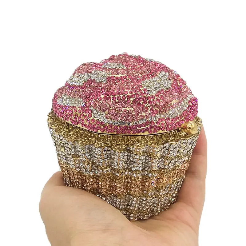 CUPCAKE CRYSTAL CLUTCH PURSE