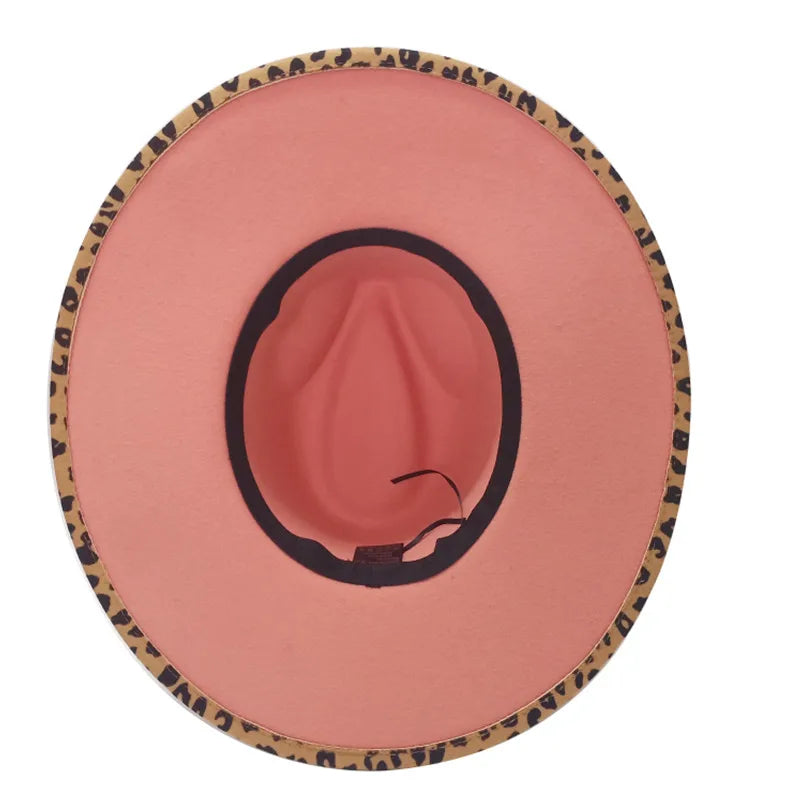Fedora Hat Pink or Red Bottom Two Tone